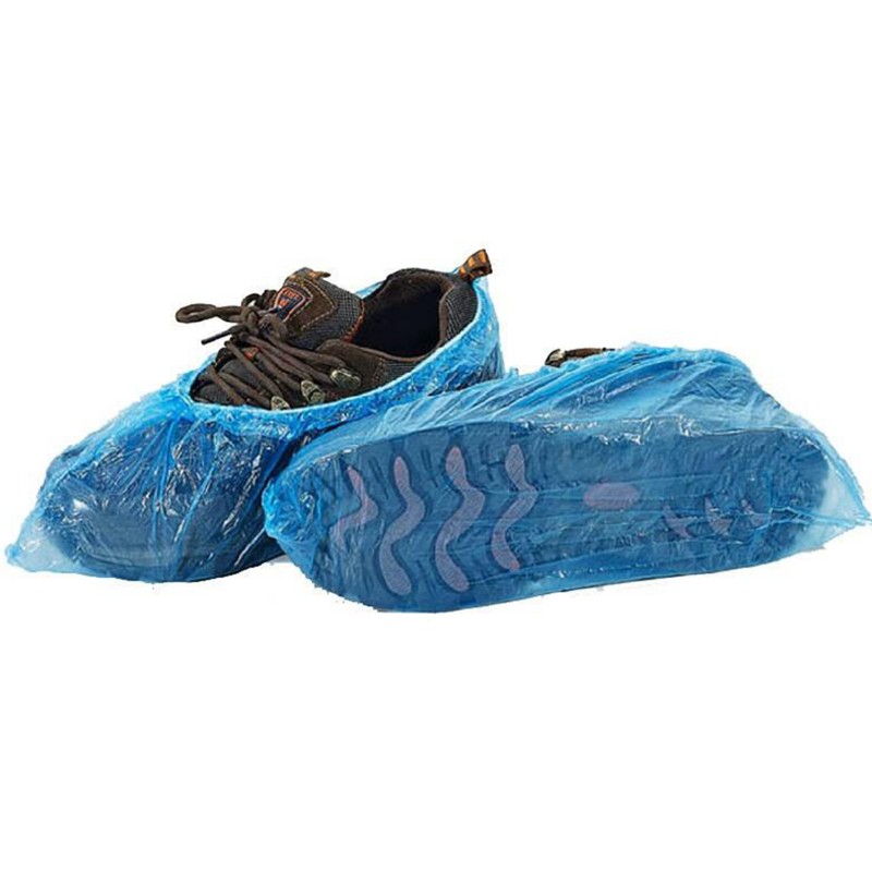 Disposable polyethylene shoe covers