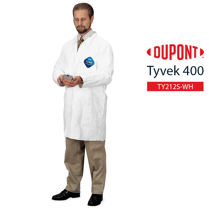 Disposable Lab Coat DuPont Tyvek 400 TY212S WH