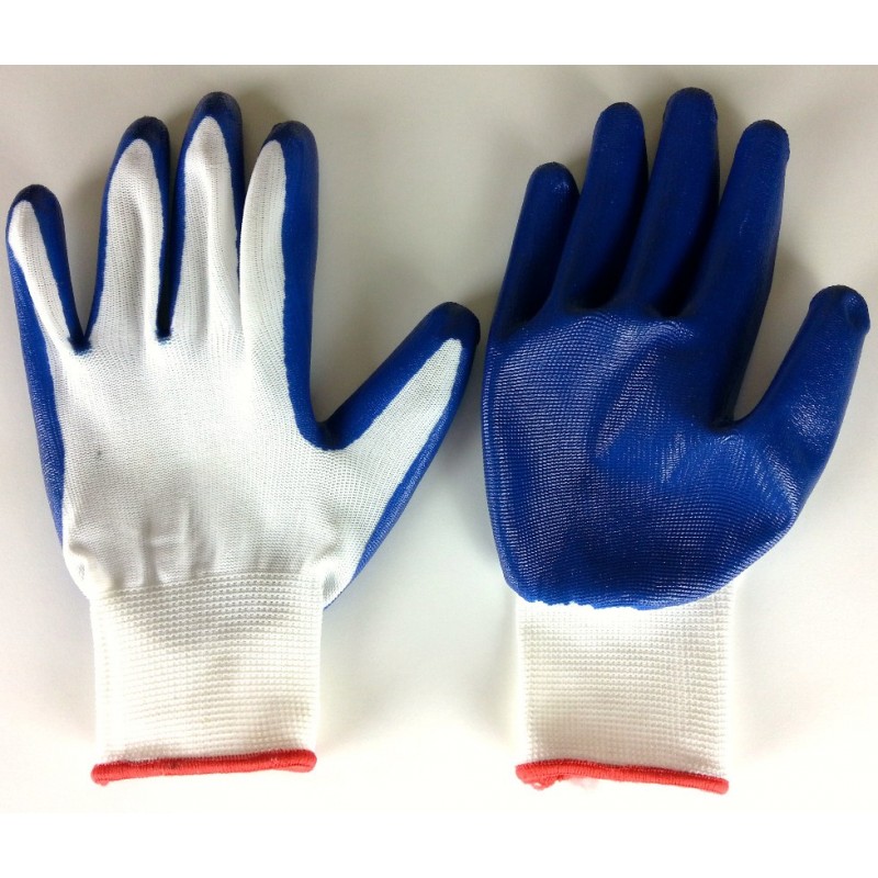 Перчатки с нитриловым покрытием ладони и пальцев NI40612BL