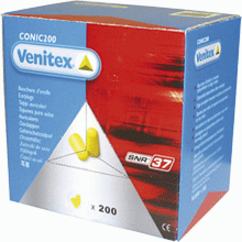 Упаковка-дозатор из 200 пар берушей (SNR37dB) CONIC200 VENITEX